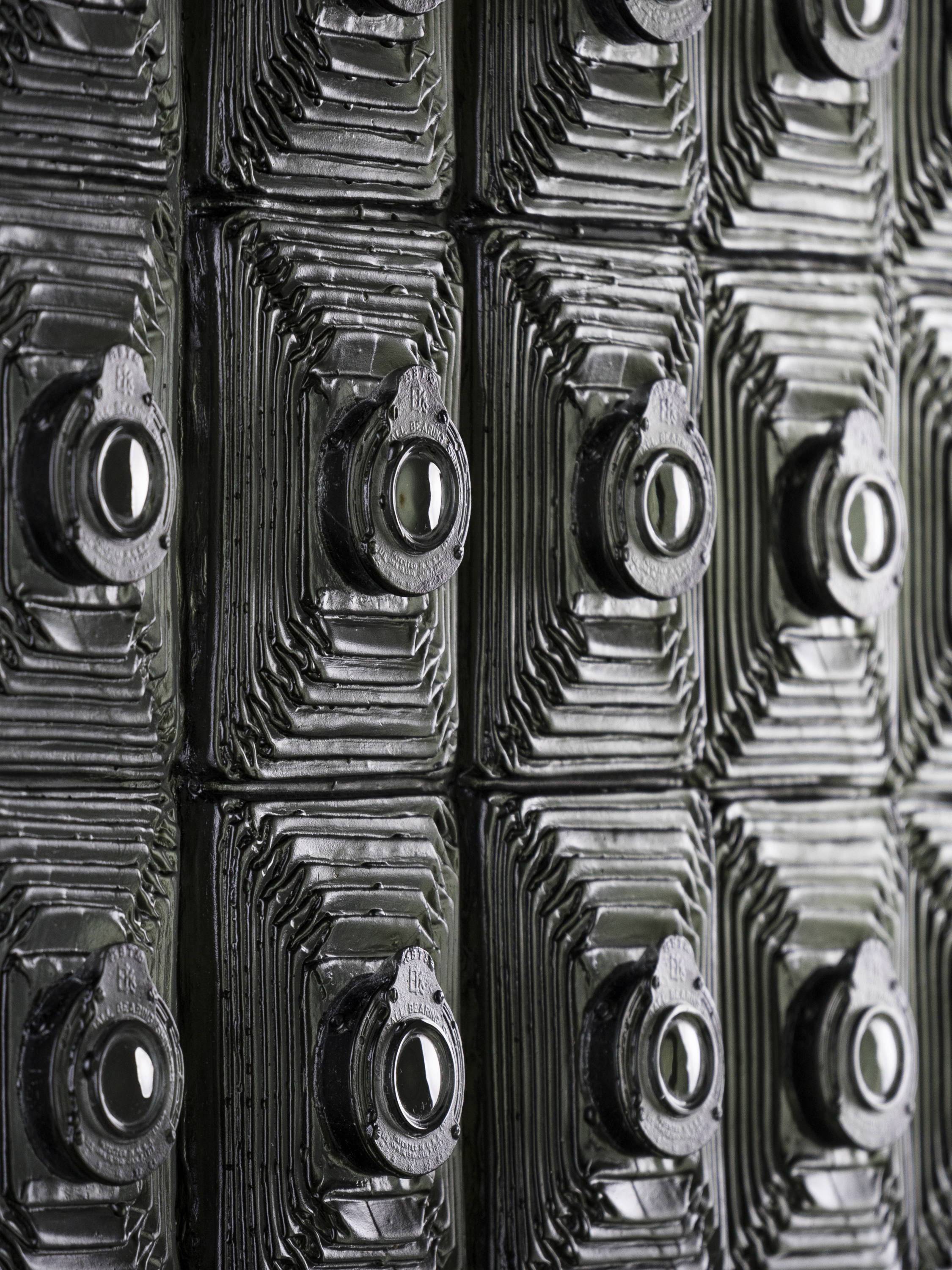 TITLE: Looking Not Seeing MEDIUM: Glass, Steel METHOD: Cast glass, polished SIZE: 17”h X 15”w X 5”d DATE: 2017 PHOTO: Josh Hershman